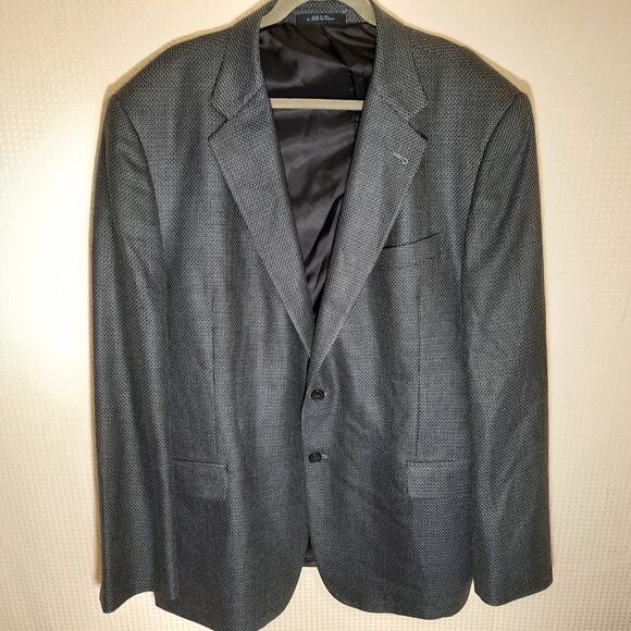 Joseph Abboud 46L Blazer Men Silk Wool Gray USA Nordstrom Union Made 2 Button - Picture 1 of 9